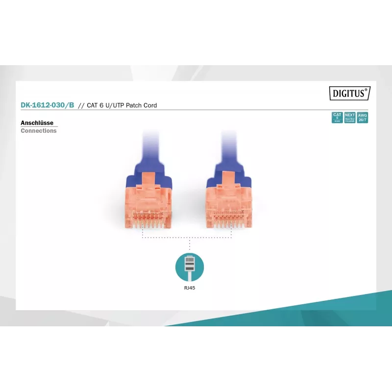 Digitus DK-1612-030/B RJ45 verkkokaapeli patch-kaapeli CAT 6 U/UTP B