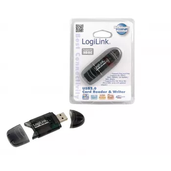Kortinlukija LOGILINK CR0007 USB 2.0 SD/MMC, musta, jopa 480 Mbit/s