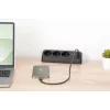 Jatkojohto DIGITUS 3-osainen 2×USB-A & 1×USB-C, 3 AC-pistorasiaa tyyppi E/F, 1,5 m kaapeli, musta