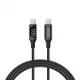 Savio CL-174 USB-C–USB-C-kaapeli, 100 W, Power Delivery/Quick Charge, digitaalinäyttö, 1 m, vihreä