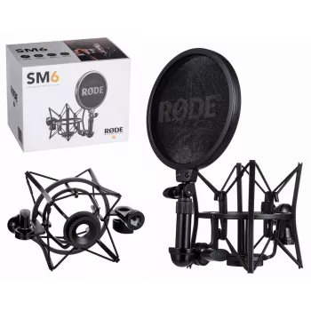 RODE SM6 -iskunvaimenninpidike pop-suodattimella, musta