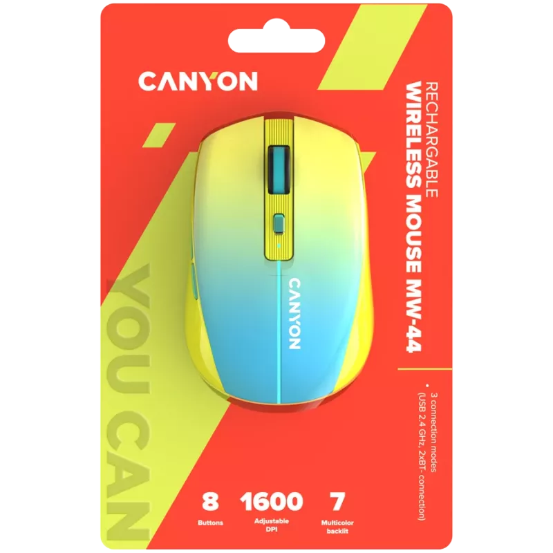 CANYON hiiri MW-44 langaton lataus keltainen sininen