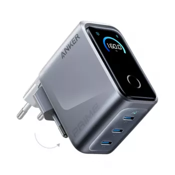 Anker Prime-laturi 160 W, 3 porttia, hopea (A2687341)