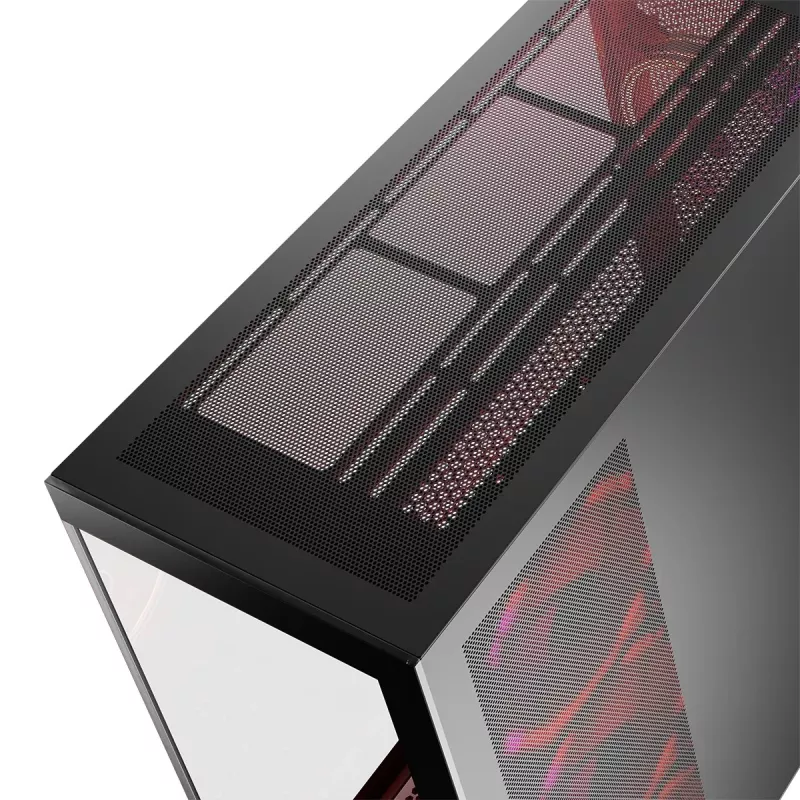 PC-kotelo MODECOM Volcano SPACE APEX ARGB Midi Tower, karkaistu lasi, USB-C, tukee ATX/microATX/Mini-ITX, GPU jopa 430 mm, CPU-jäähdytin jopa 180 mm