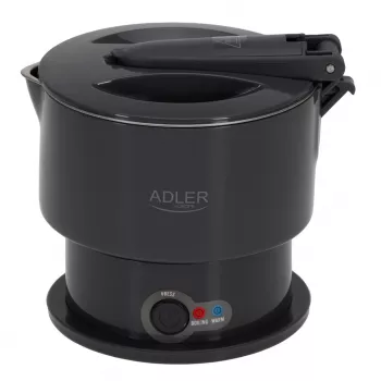 Sähköinen vedenkeitin Adler AD 1377G, 0,6 L tilavuus, 600 W, harmaa, muovi/silikoni/ruostumaton teräs