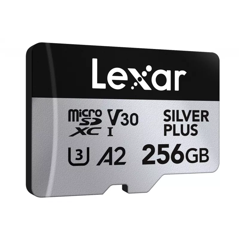 Muistikortti microSD 256GB C10 A2 U3 V30 205/150MB/s Silver Plus
