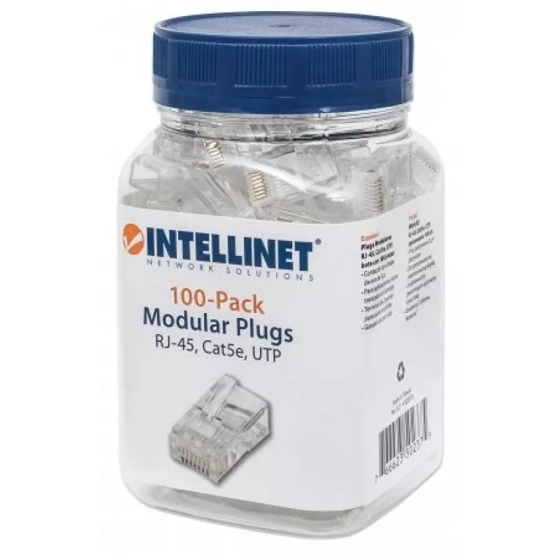 Intellinet 502375 johdinliitin RJ-45 läpinäkyvä