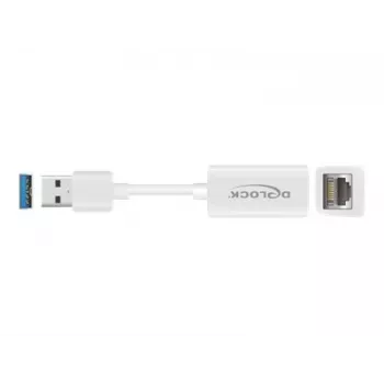DeLOCK 65905 USB Type-A - Gigabit LAN -verkkosovitin, valkoinen