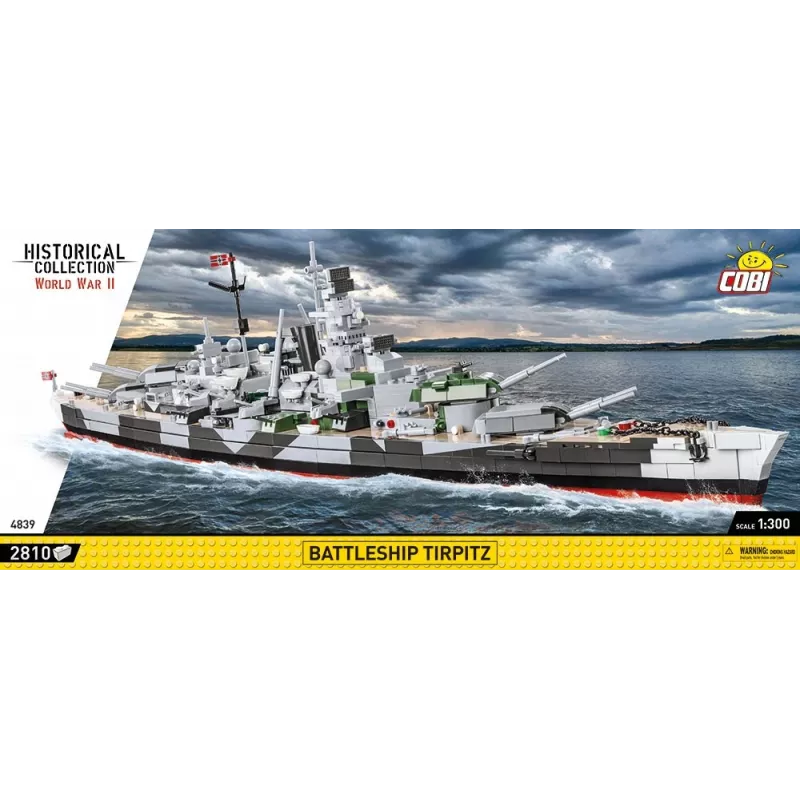 COBI 4839 Historical Collection taistelulaiva Tirpitz rakennuspalikkasarja, 2810 osaa, 1:300