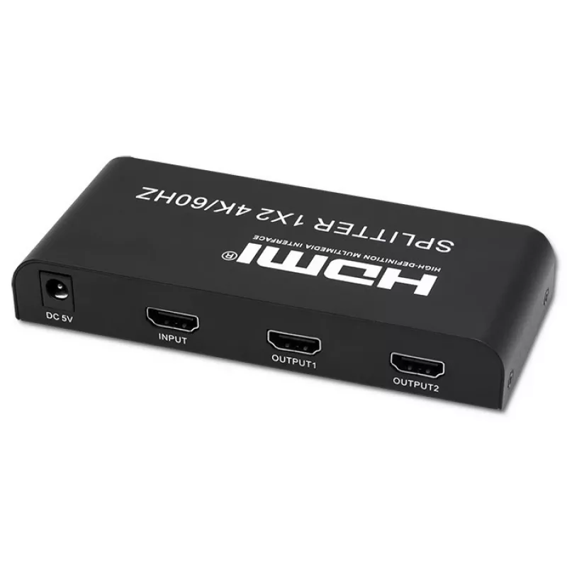 Qoltec 51797 aktiivinen HDMI-jakaja 2 x HDMI 4K x 2K | 6 Gb/s | 60 Hz