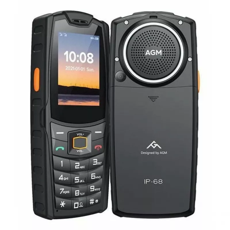 AGM M6 4G kestävä ulkokäyttöön tarkoitettu peruspuhelin (tankomalli), IP68/IP69K, MIL-STD-810H, ilman verkkolaitetta