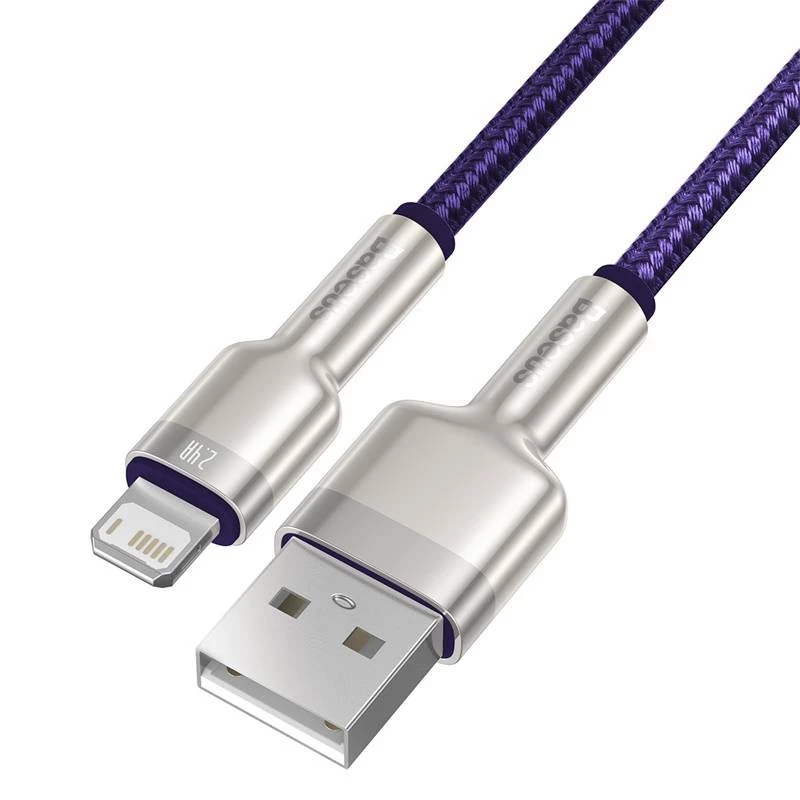 USB-A–Lightning-kaapeli Baseus 1 m — USB-datakaapeli, violetti