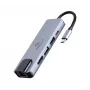 Kannettavan telakka Gembird A-CM-COMBO5-04 — USB 3.2 Gen 1 Type-C, 5 Gbit/s, PD 87 W, HDMI, Ethernet, USB-A