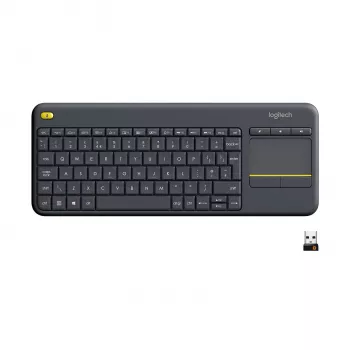 Logitech Wireless Touch Keyboard K400 Plus - näppäimistö - langaton - 2,4 GHz - sveitsiläinen - musta