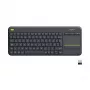 Logitech Wireless Touch Keyboard K400 Plus - näppäimistö - langaton - 2,4 GHz - sveitsiläinen - musta