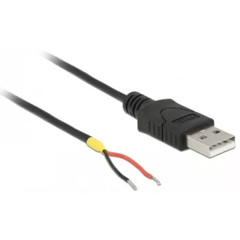 Delock kaapeli USB2.0 Type-A uros > 2 x avoimet kaapelinpäät - 1,5 m - musta (85664)