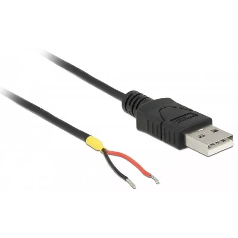 Delock kaapeli USB2.0 Type-A uros > 2 x avoimet kaapelinpäät - 1,5 m - musta (85664)