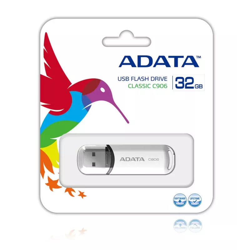 ADATA Classic Series C906 - USB-muistitikku - 32 GB - USB 2.0 - valkoinen