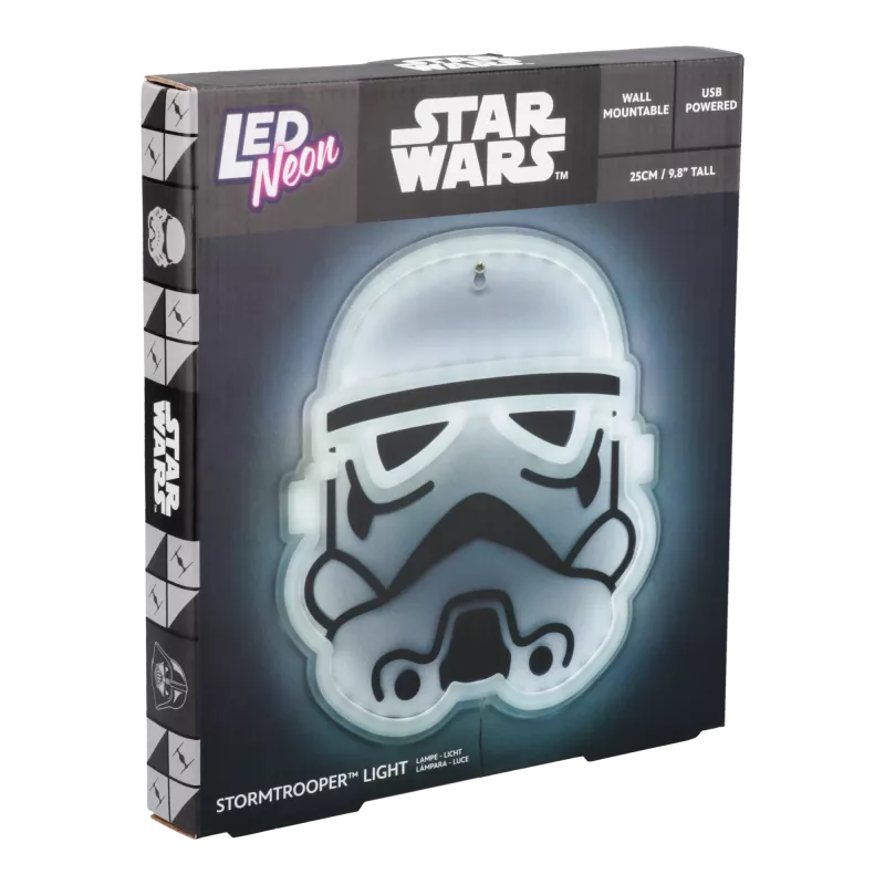 Seinälle asennettava LED-neonvalo Paladone Stormtrooper malli PP14595SWVN, koristeellinen Star Wars-valaistus