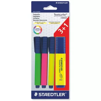 Korostuskynä Staedtler Textsurfer classic 364 4 kpl kiilakärki vihreä pinkki valkoinen