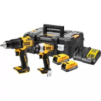 Työkaluyhdistelmäpaketti DeWALT DCK2062E2T-QW, 1/4 tuuman istukka, 200 N⋅m vääntömomentti