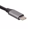 Akyga AK-AD-66 USB-C-keskitin, 3x USB 3.0 ja Gigabit Ethernet, 15 cm, musta