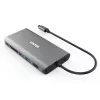 UNITEK uHUB O8+ johdollinen USB 3.2 Gen 1 Type-C -keskitin, harmaa, 100W Power Delivery