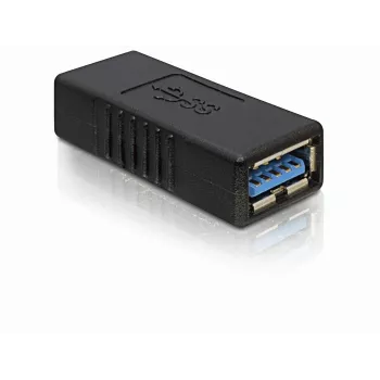 DELOCK USB 3.0-A sovitin USB-A - USB-A musta, USB 3.0 tiedonsiirto