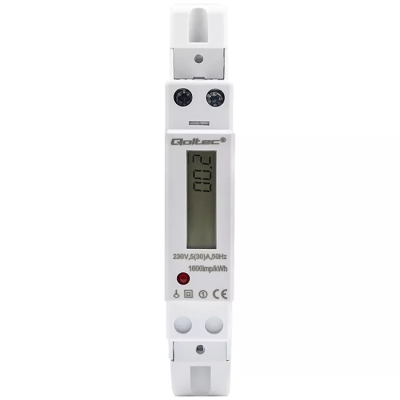 Yksivaiheinen elektroninen mittari QOLTEC 50993 230V 30A