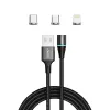 Savio CL-152 USB-kaapeli 1 m USB 2.0 USB C Micro USB A/Lightning musta