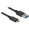 DeLOCK Premium - USB-kaapeli - 24-pin USB Type-C (uros) - 9-pin USB Type-A (uros) - 1,0 m (USB 3.1 Gen2) - musta (83983)
