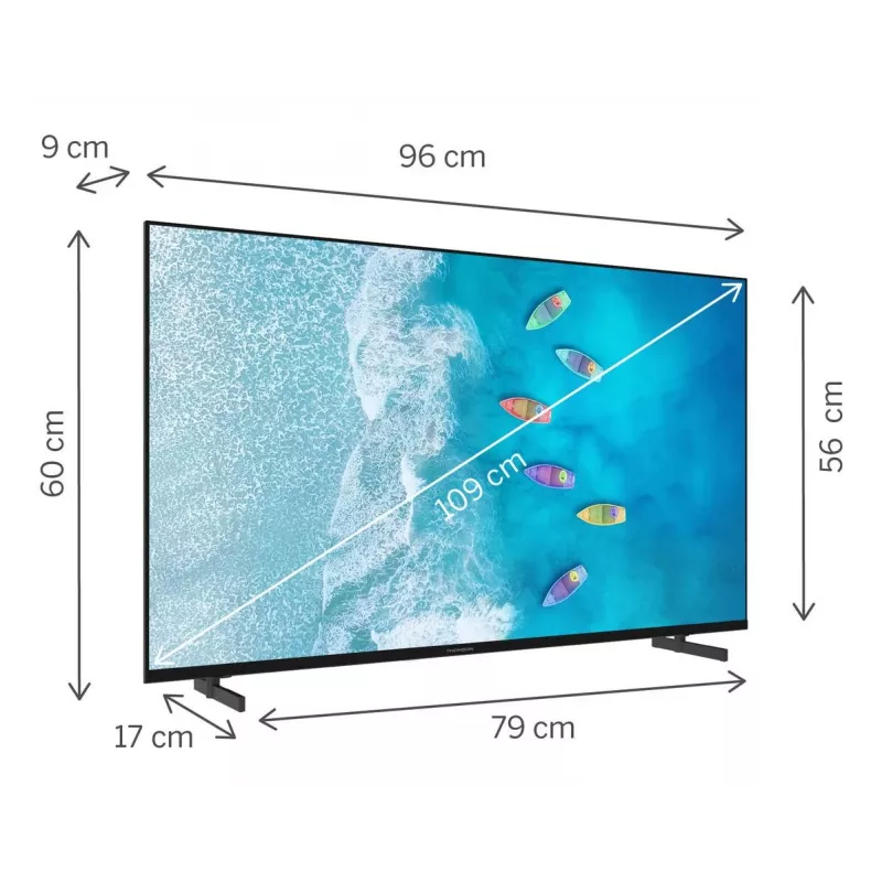 TV|THOMSON|43 |4K Ultra HD|3840 x 2160 pikseliä|Litteä|16:9|LED|43UG4S15