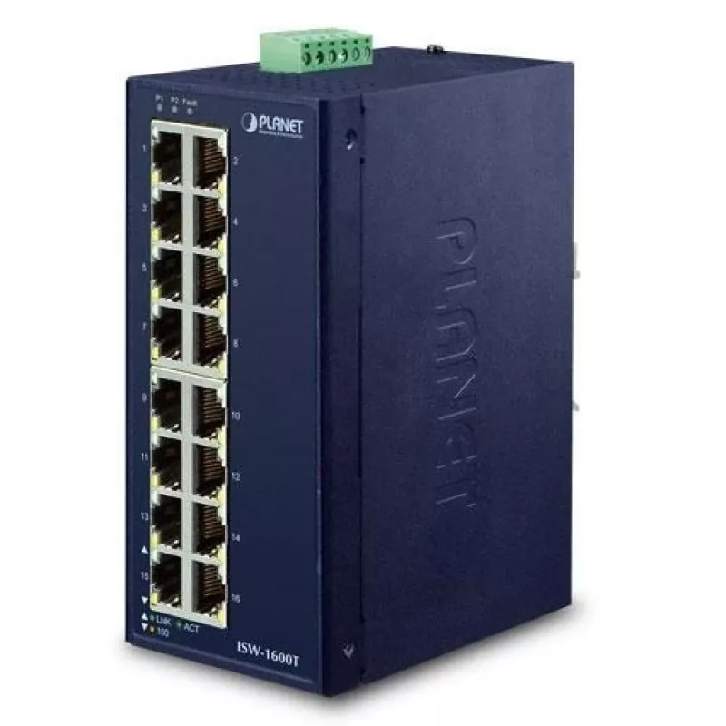 PLANET ISW-1600T verkkokytkin Unmanaged Fast Ethernet (10/100) sininen