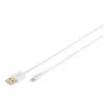 DIGITUS - Lightning-kaapeli - Lightning (M) - USB (M) - 1,0 m - kaksoiseristys - valkoinen - valettu - Apple iPad/iPhone/iPod (Lightning) (DB-600106-010-W)