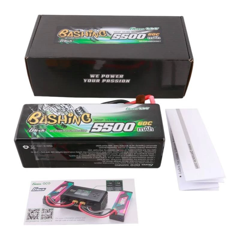 Gens ace G-Tech 5500mAh 4S1P 14.8V 60C HardCase RC-auto LiPo -akku