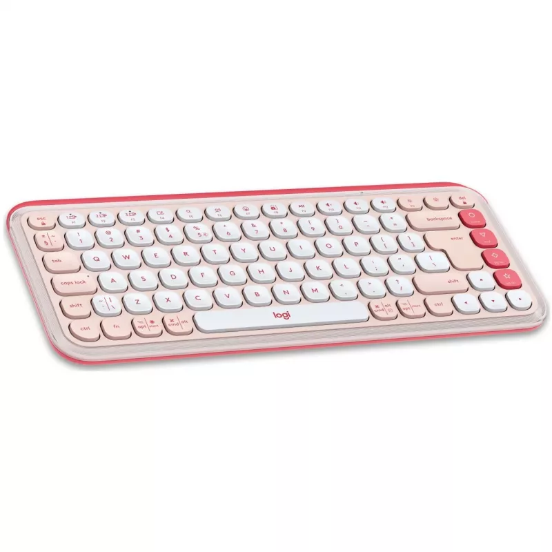 Logitech POP Icon Combo - näppäimistö-hiiri-sarja - langaton - Bluetooth LE - QWERTY - US International - rosé, Off-White (920-013142)