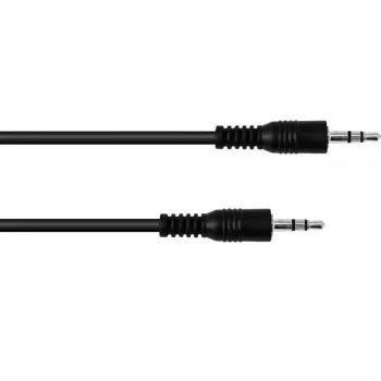 3,5 mm stereokaapeli Omnitronic 30211600 — 1,5 m, musta, TRS plugi plugiin