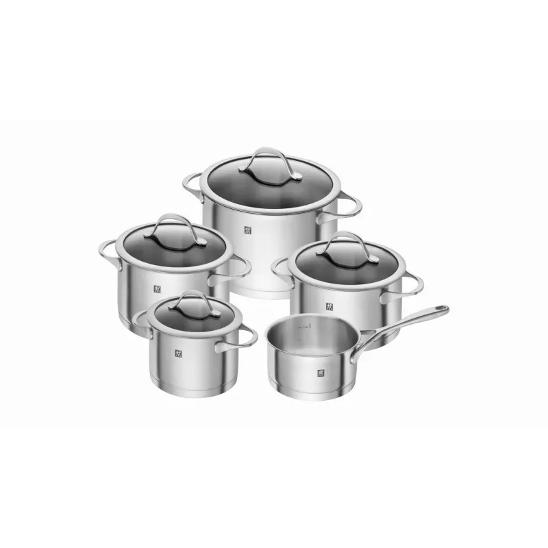 ZWILLING Essence 5-osainen ruostumattoman teräksen keittosarja lasikansilla