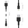 AUKEY CB-AL05 Lightning–USB-A MFi-nailonkaapeli, 2 m, musta