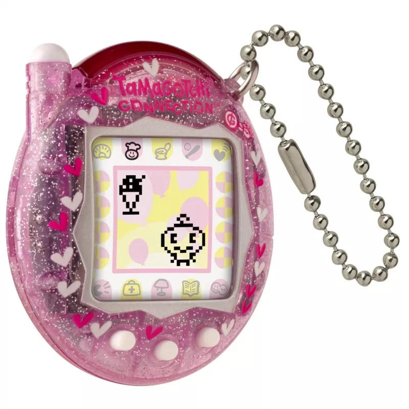 Digitaalinen käsikäyttöinen lemmikki Bandai Tamagotchi Connection pinkki glitter — virtuaalinen lemmikkilelu