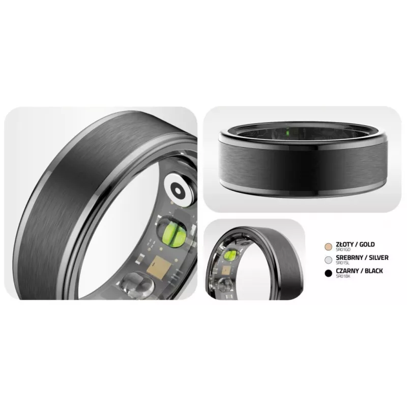 Älysormus Manta SR01BK-57 Black, syke ja veren happi, IP68