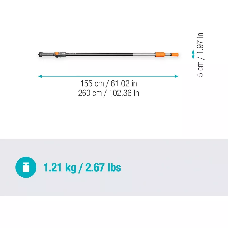 Gardena Cleansystem teleskooppivarsi M-XL, 155–260 cm