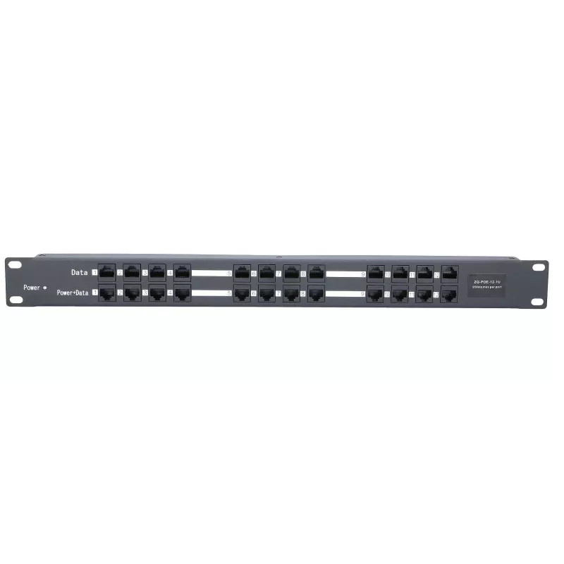 Extralink PoE-injektori 12 portti 12x 100Mb/s RJ45, rack-asennus