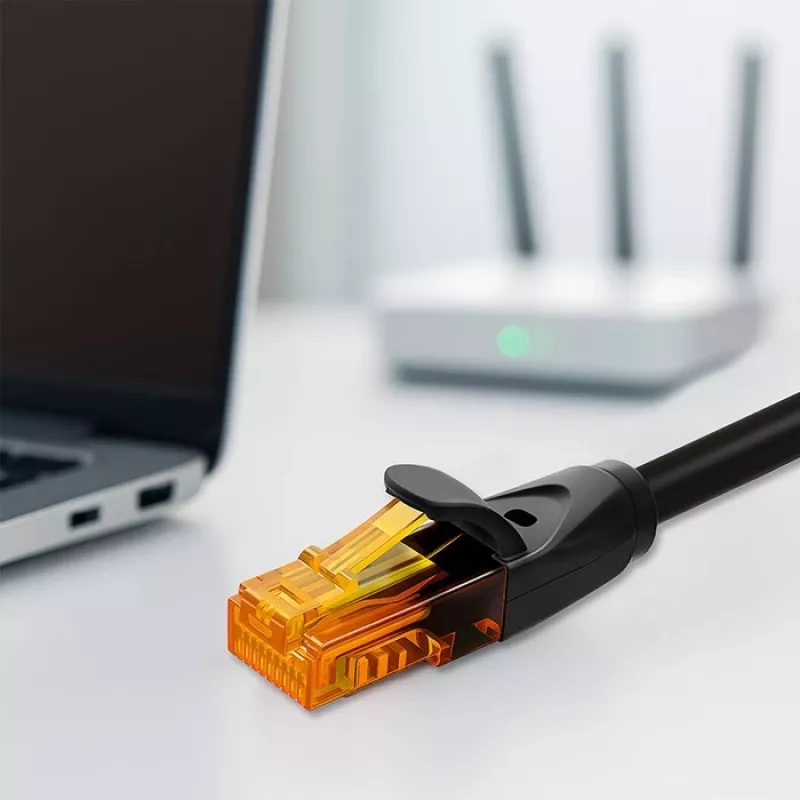 QOLTEC Ethernet-patchkaapeli UTP Cat6 10 m, 2×RJ45, musta