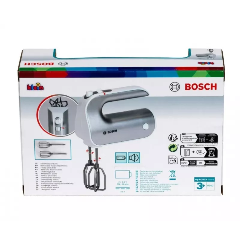 Lelukeittiötehosekoitin KLEIN Mixer Bosch 9240 hopea – leikkikalu, kätevän kokoinen lapsille