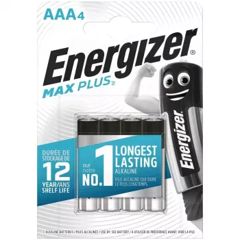 Kertakäyttöparisto Energizer MAXPLUS AAA 4 kpl:n pakkaus, alkaline, 1,5 V, käyttölämpötila -18–55 °C