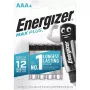 Kertakäyttöparisto Energizer MAXPLUS AAA 4 kpl:n pakkaus, alkaline, 1,5 V, käyttölämpötila -18–55 °C