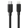 Alogic USB-kaapeli 2.0 USB-C pistoke – Lightning pistoke 1 m musta
