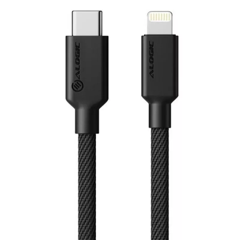 Alogic USB-kaapeli 2.0 USB-C pistoke – Lightning pistoke 1 m musta