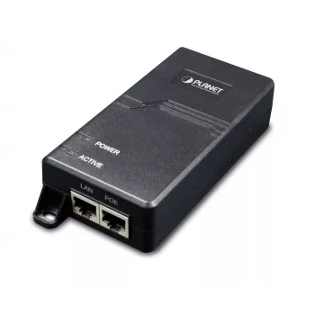 PLANET POE-173 Gigabit Ultra PoE -injektori, 60 W, musta